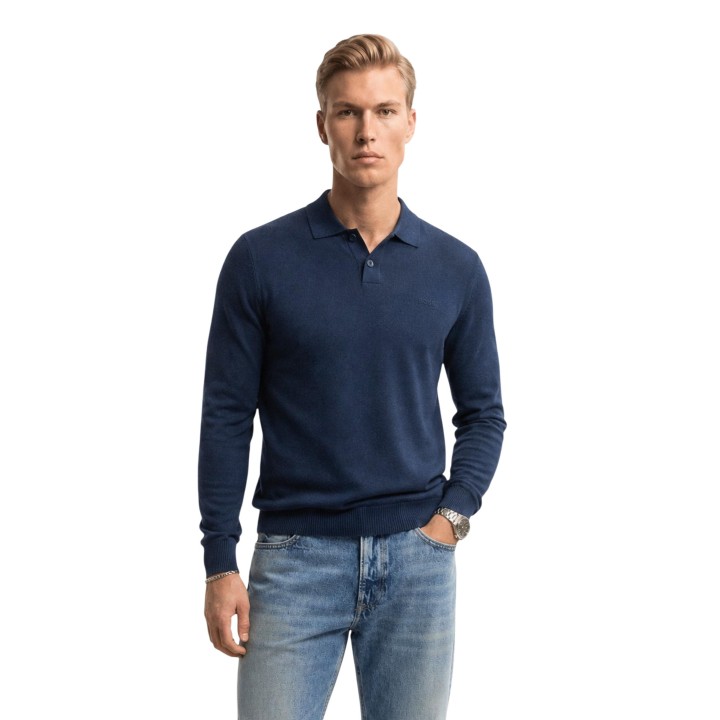 Boss jersey de hombre azul Asac PL 50531553 en vista frontal