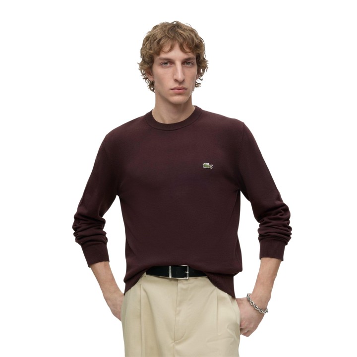 Jersey marrón de hombre Lacoste AH0128 en vista frontal