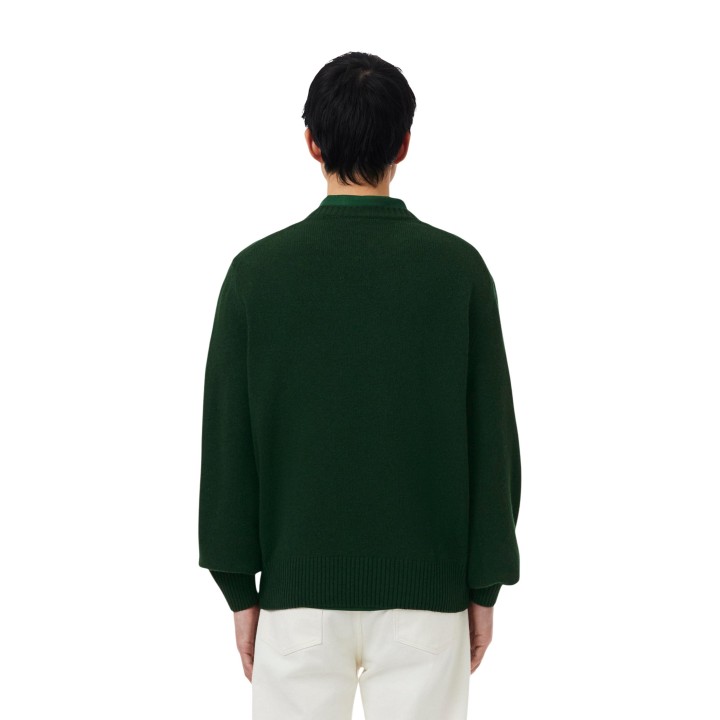 Lacoste jersey de hombre AH2916 verde oscuro de punto vista posterior