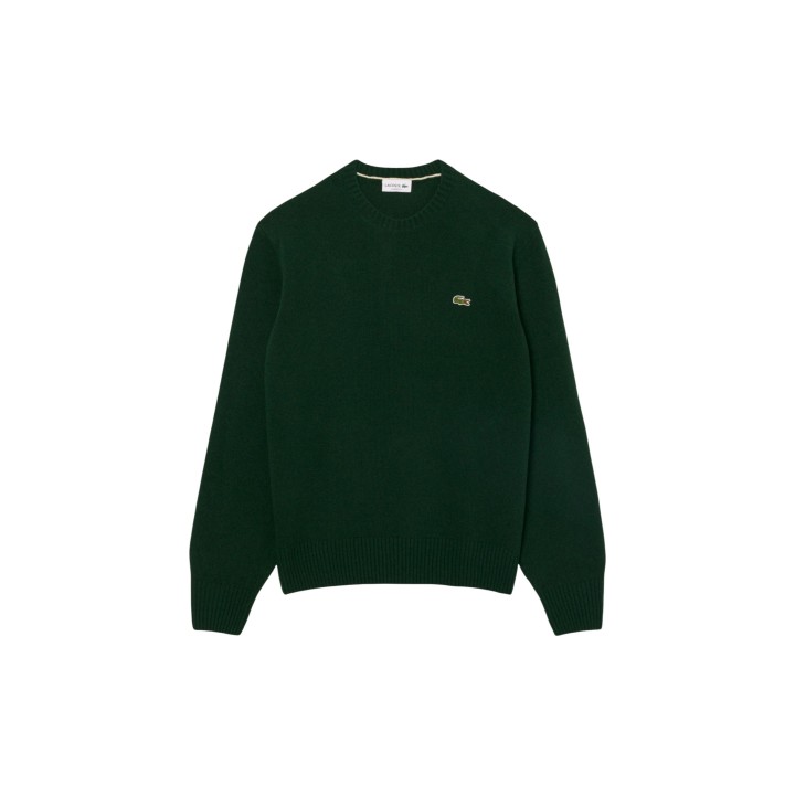 Lacoste jersey de hombre AH2916 verde oscuro de punto vista frontal