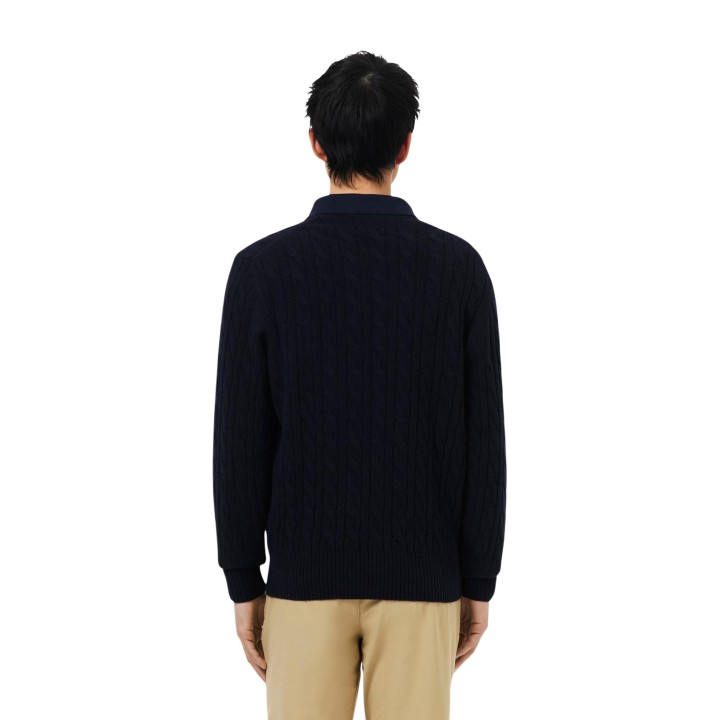 Lacoste jersey de hombre azul AH2924 vista posterior