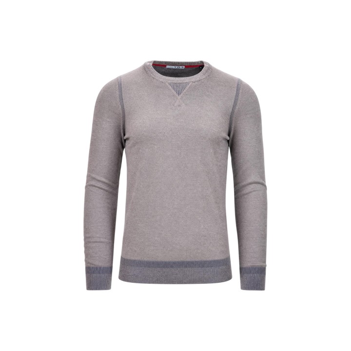 Jersey de hombre YOS beige y azul SLI6ML011685U en vista frontal
