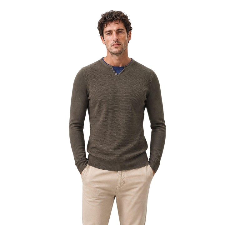 Jersey Yos de hombre verde oliva SLI6ML011684U en vista frontal