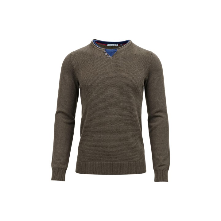 Jersey Yos de hombre verde oliva SLI6ML011684U en vista frontal