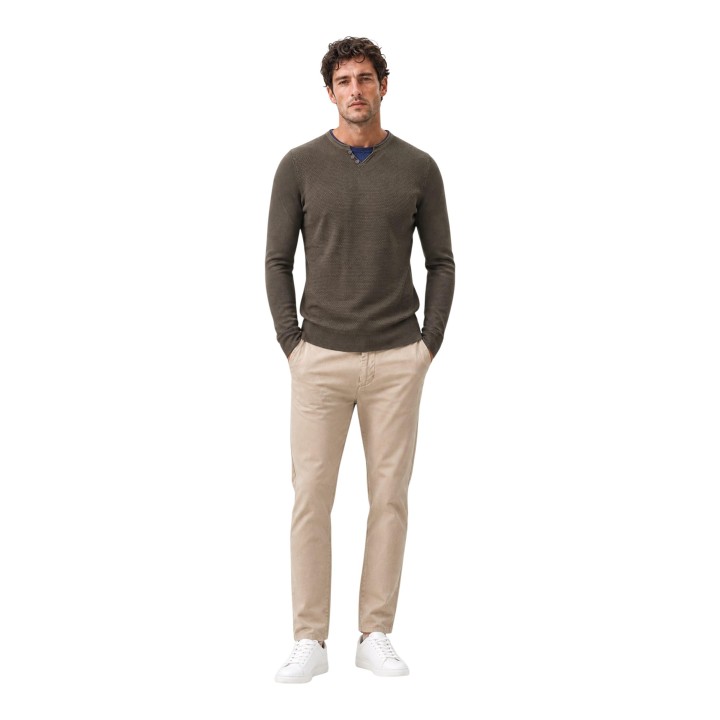Jersey Yos de hombre verde oliva SLI6ML011684U en vista frontal