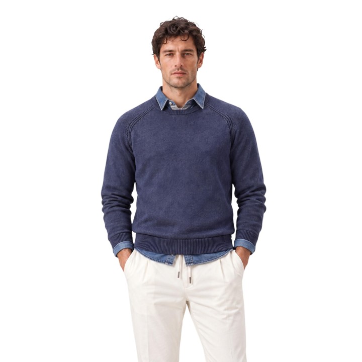 Jersey azul de hombre YOS LGI6ML011668U en vista frontal
