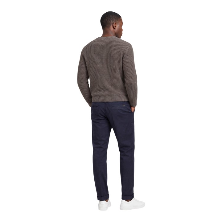 YOS PJ2654 cárdigan de hombre color barro vista posterior
