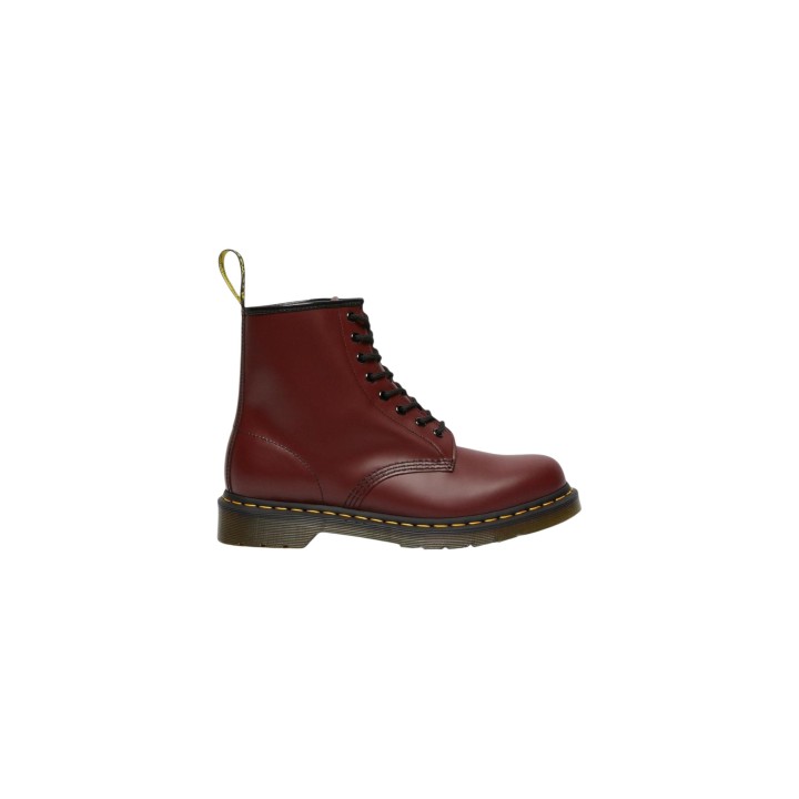 Dr. Martens 1460 botas de mujer bordeaux en vista lateral