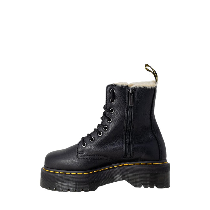 Bota Dr. Martens Jadon para mujer en negro vista lateral posterior