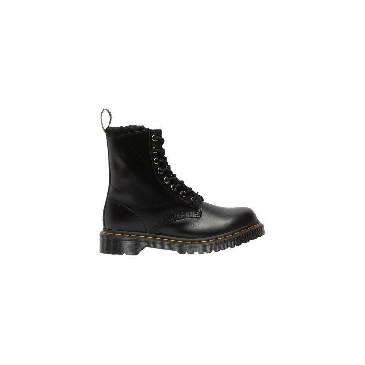 Dr. Martens 1460 Serena botas para mujer negras de piel vista lateral