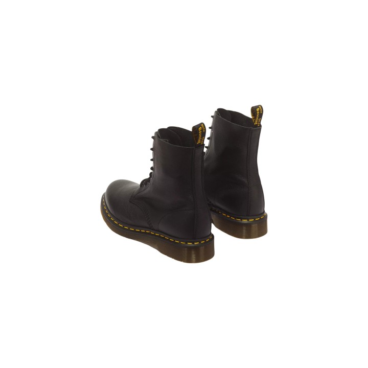 Dr. Martens 1460 Pascal Bex Pisa botas de mujer negras de piel vista posterior tres cuartos