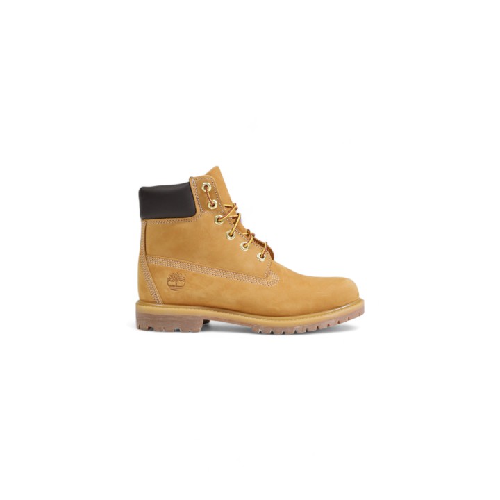 Bota Timberland de mujer beige en cuero nobuk vista lateral modelo TB110361713