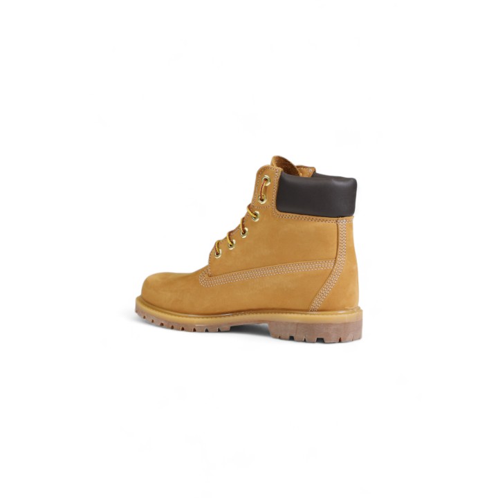 Bota Timberland de mujer beige en cuero nobuk vista lateral posterior modelo TB110361713