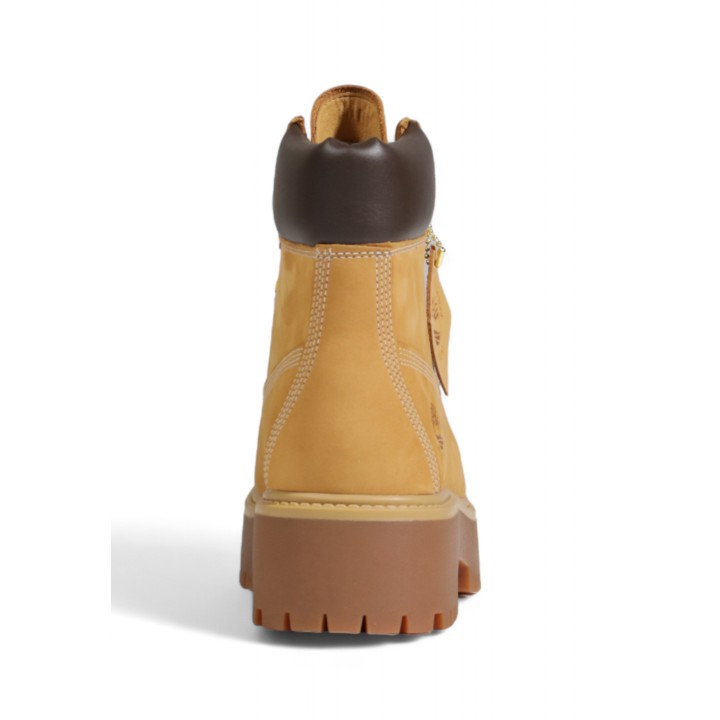 Bota Timberland de mujer beige de piel vista posterior modelo TB1A5RJD231