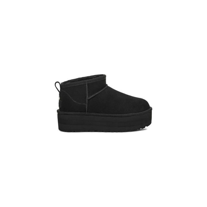 UGG Classic Ultra Mini Platform 1135092 botín de mujer negro de ante vista lateral