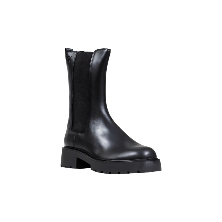 Calvin Klein Jeans botín Chelsea chunky negro para mujer vista tres cuartos
