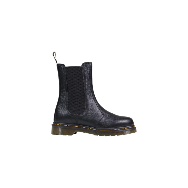 Dr. Martens 2976 Hi para mujer en piel negra vista lateral
