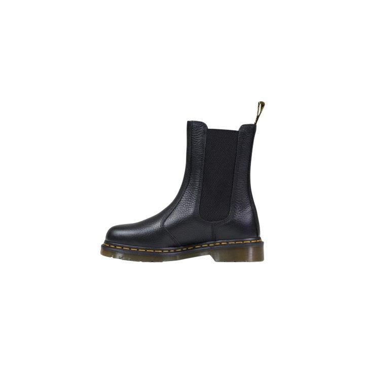Dr. Martens 2976 Hi para mujer en piel negra vista lateral