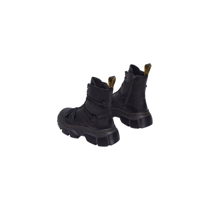 Botas de mujer Dr. Martens DMXL Lace Lunar negras de cuero granulado vistas por detrás