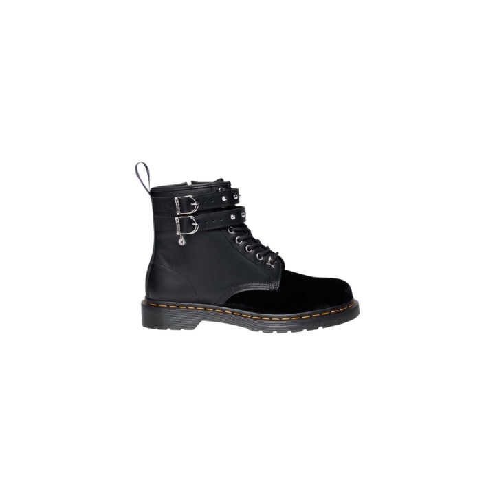 Dr. Martens 1460 Wdn Smooth+Velvet botas negras de mujer vista lateral