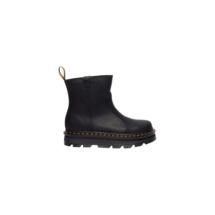 Dr. Martens Zebzag Rigger Wyoming 42662001 para mujer negra de cuero vista lateral