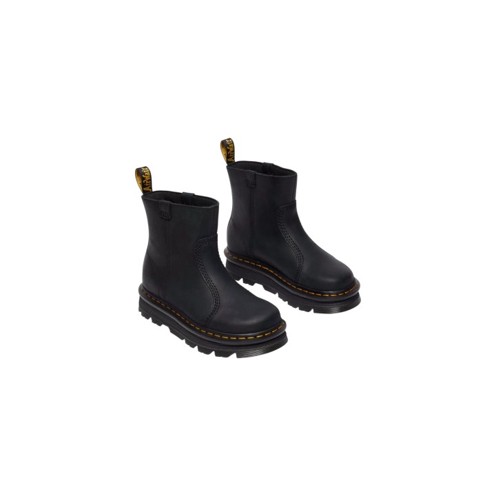 Dr. Martens Zebzag Rigger Wyoming 42662001 para mujer negras de cuero vista frontal