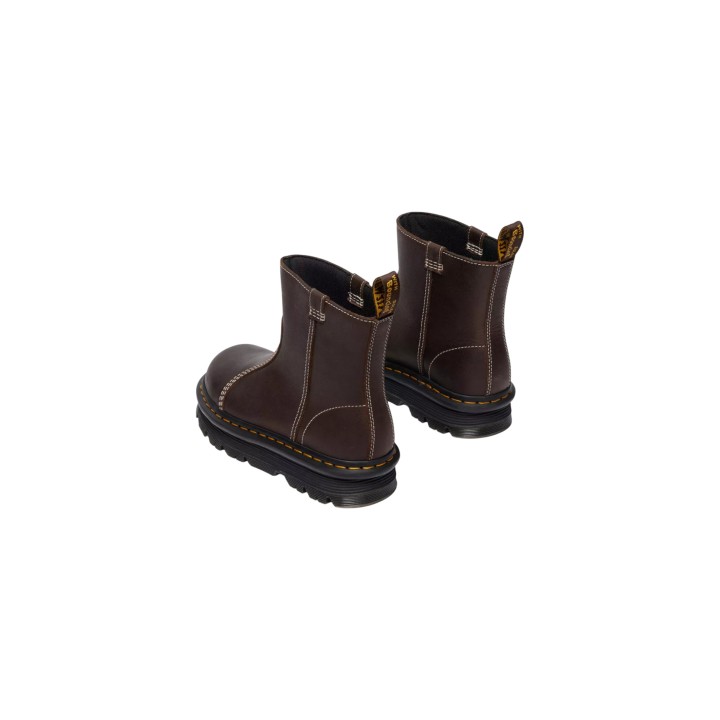 Dr. Martens botines de mujer Zebzag Rigger Wyoming marrón oscuro vista posterior