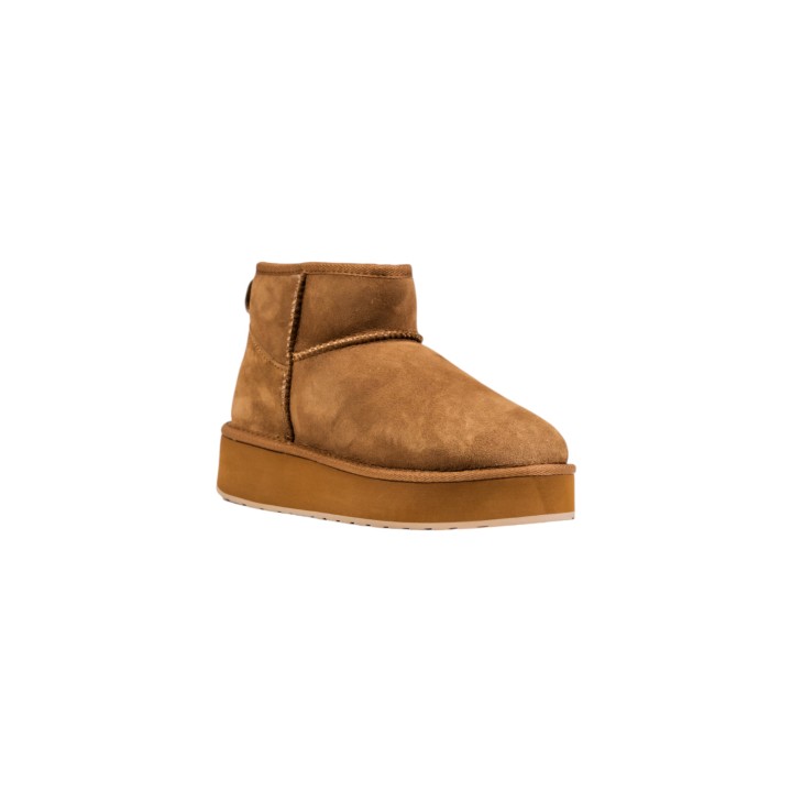 Botín Emu Australia Stinger Micro Flatform 2.0 W13296 para mujer en beige vista tres cuartos