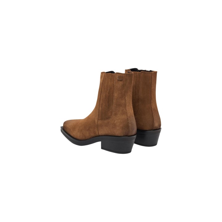 Botines de mujer Tommy Hilfiger Jeans beige de ante vista posterior