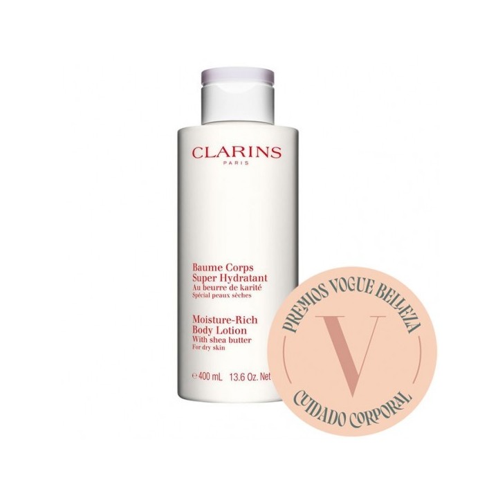 Bálsamo corporal Clarins con manteca de karité vista frontal 400 ml