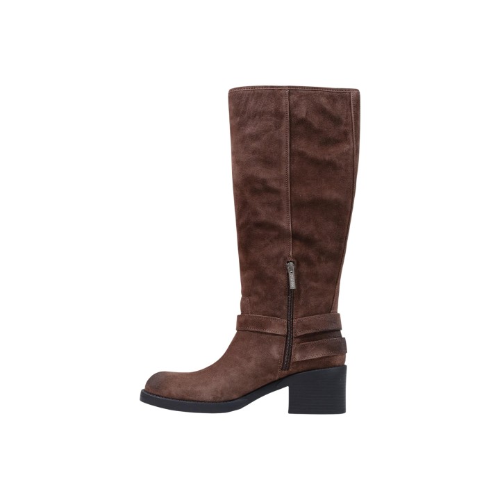 Bota Guess Matley para mujer en ante marrón vista posterior