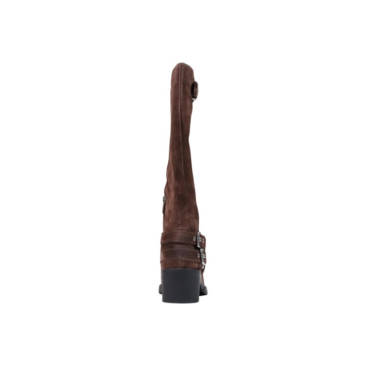 Bota Guess Matley para mujer en ante marrón vista posterior