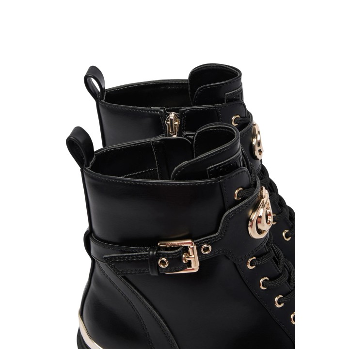 Detalle de botines Guess Olanna Fltola Ele10 negros de mujer