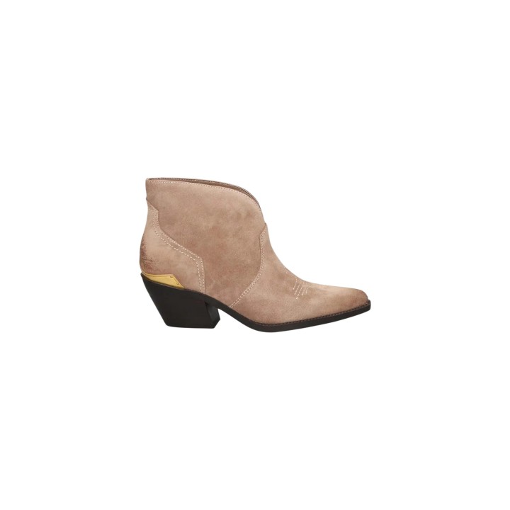 Liu-Jo Austin 03 botín de mujer beige claro de ante vista lateral