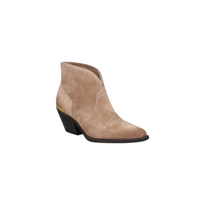 Liu-Jo Austin 03 botín de mujer beige claro de ante vista tres cuartos