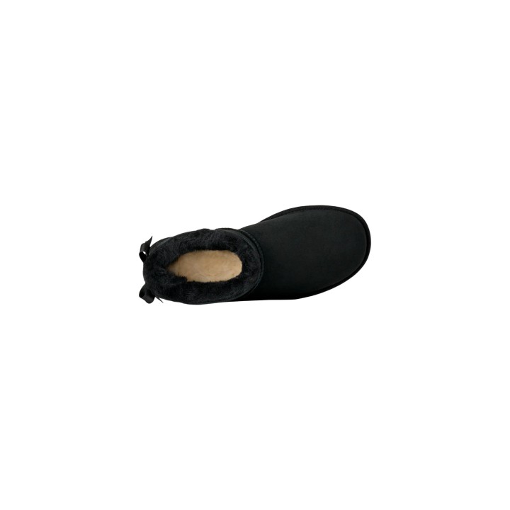 UGG Ultra Mini Bailey Bow 1185491 botín de mujer negro detalle de la abertura superior