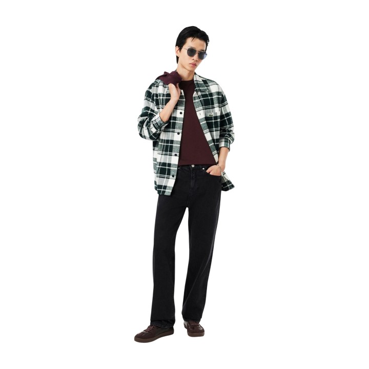 Lacoste camiseta de hombre burdeos TH6709-00 vista de tres cuartos