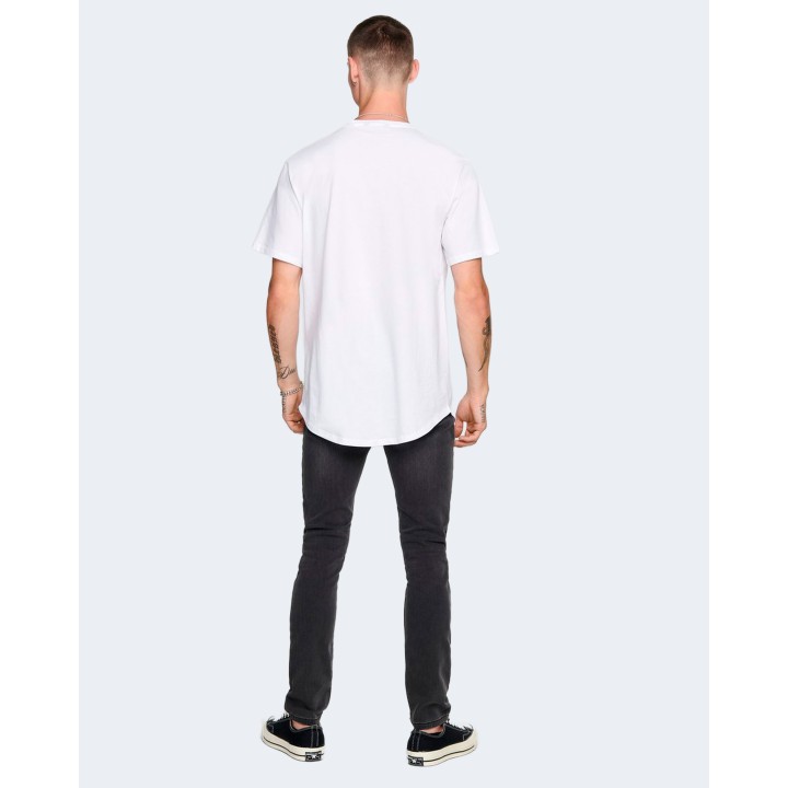Only & Sons camiseta de hombre blanca Matt Longy SS Tee Noos vista posterior