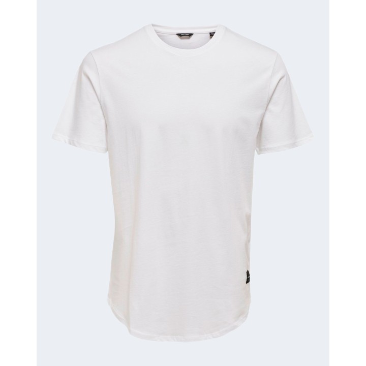 Only & Sons camiseta de hombre blanca Matt Longy SS Tee Noos detalle frontal