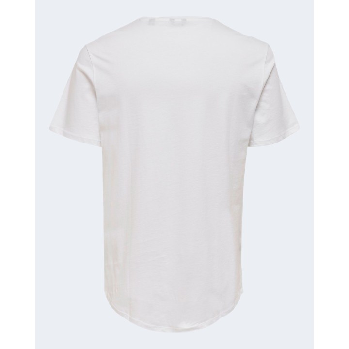 Only & Sons camiseta de hombre blanca Matt Longy SS Tee Noos detalle posterior