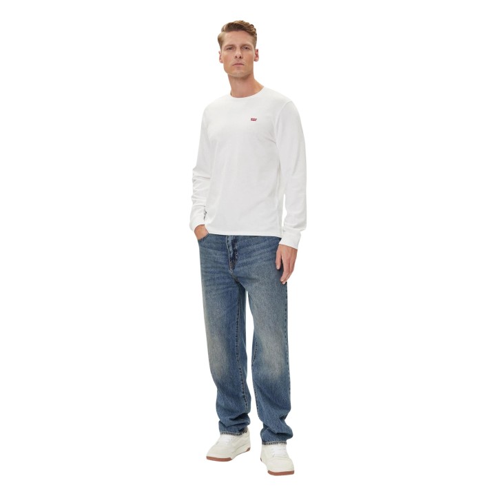 Levi's camiseta de hombre blanca de manga larga vista frontal