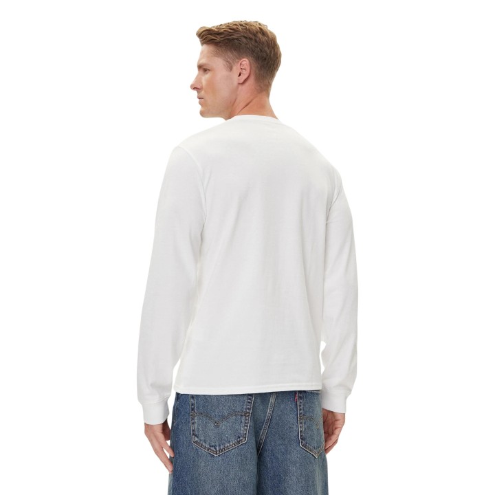 Levi's camiseta de hombre blanca de manga larga vista posterior