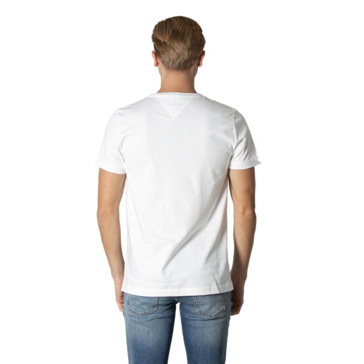 Camiseta de hombre Tommy Hilfiger Core Tommy Logo Tee crema vista posterior