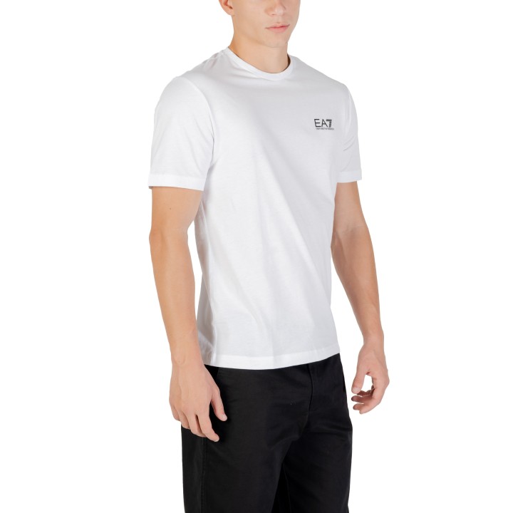 Camiseta EA7 de hombre blanca 8NPT25 PJVPZ vista tres cuartos