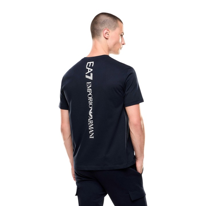 Camiseta azul EA7 de hombre modelo 7M000567 AF10375 vista posterior