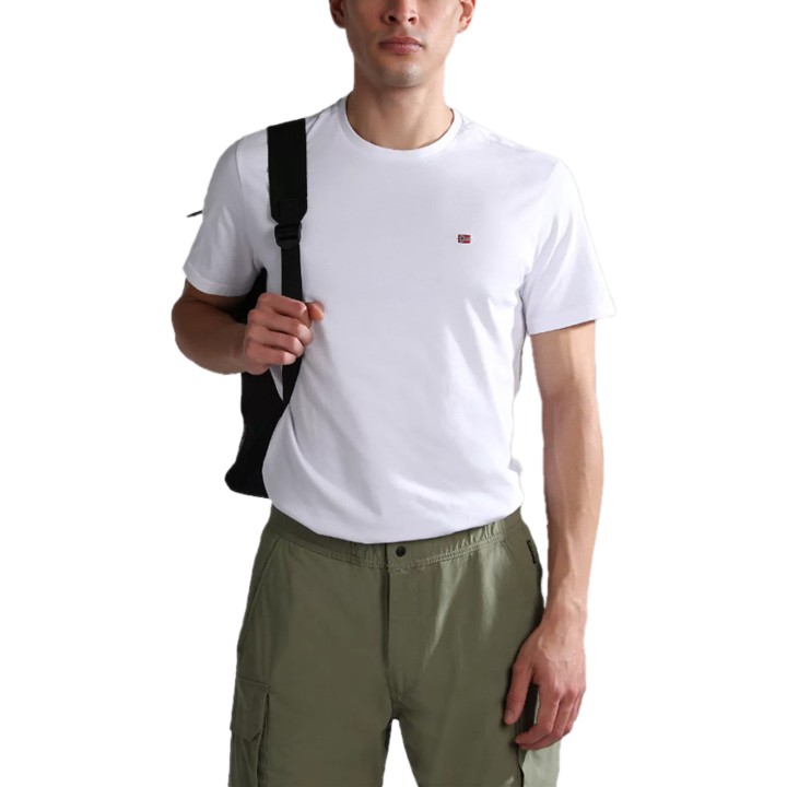 Napapijri camiseta de hombre blanca Salis SS Sum NP0A4H8D vista frontal