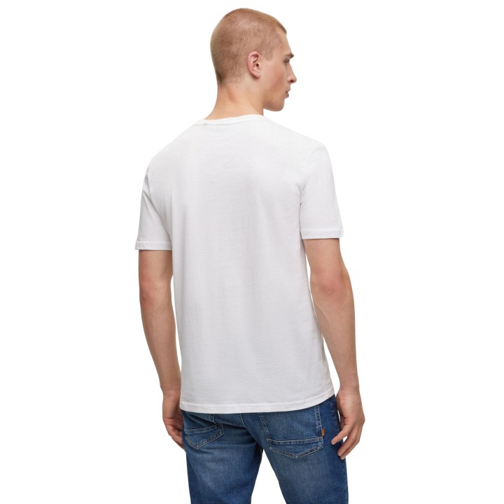 Camiseta Boss blanca para hombre vista posterior