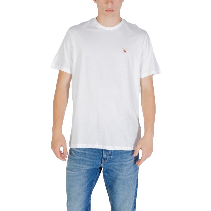 Calvin Klein Jeans camiseta de hombre blanca SS Badge 30s Jersey vista frontal
