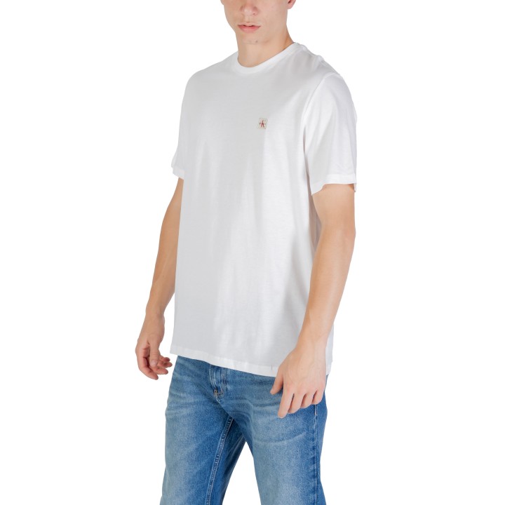 Calvin Klein Jeans camiseta de hombre blanca SS Badge 30s Jersey vista tres cuartos