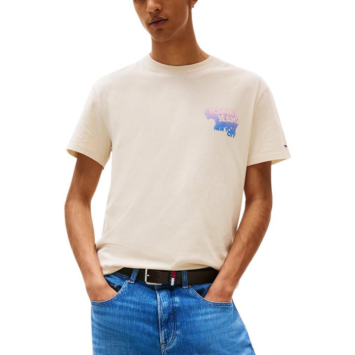 Tommy Hilfiger Jeans camiseta de hombre beige DM0DM21589 vista frontal
